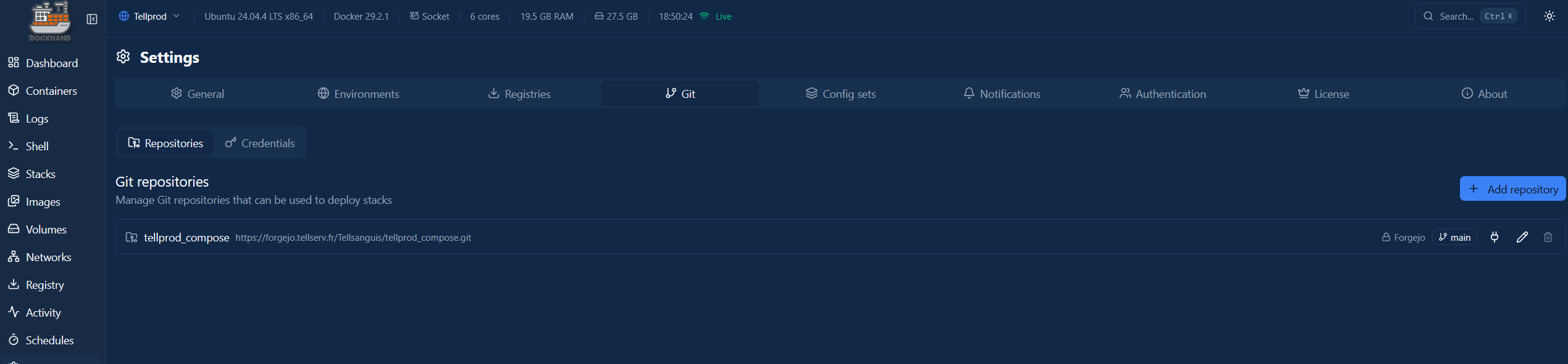 Git repository configuration