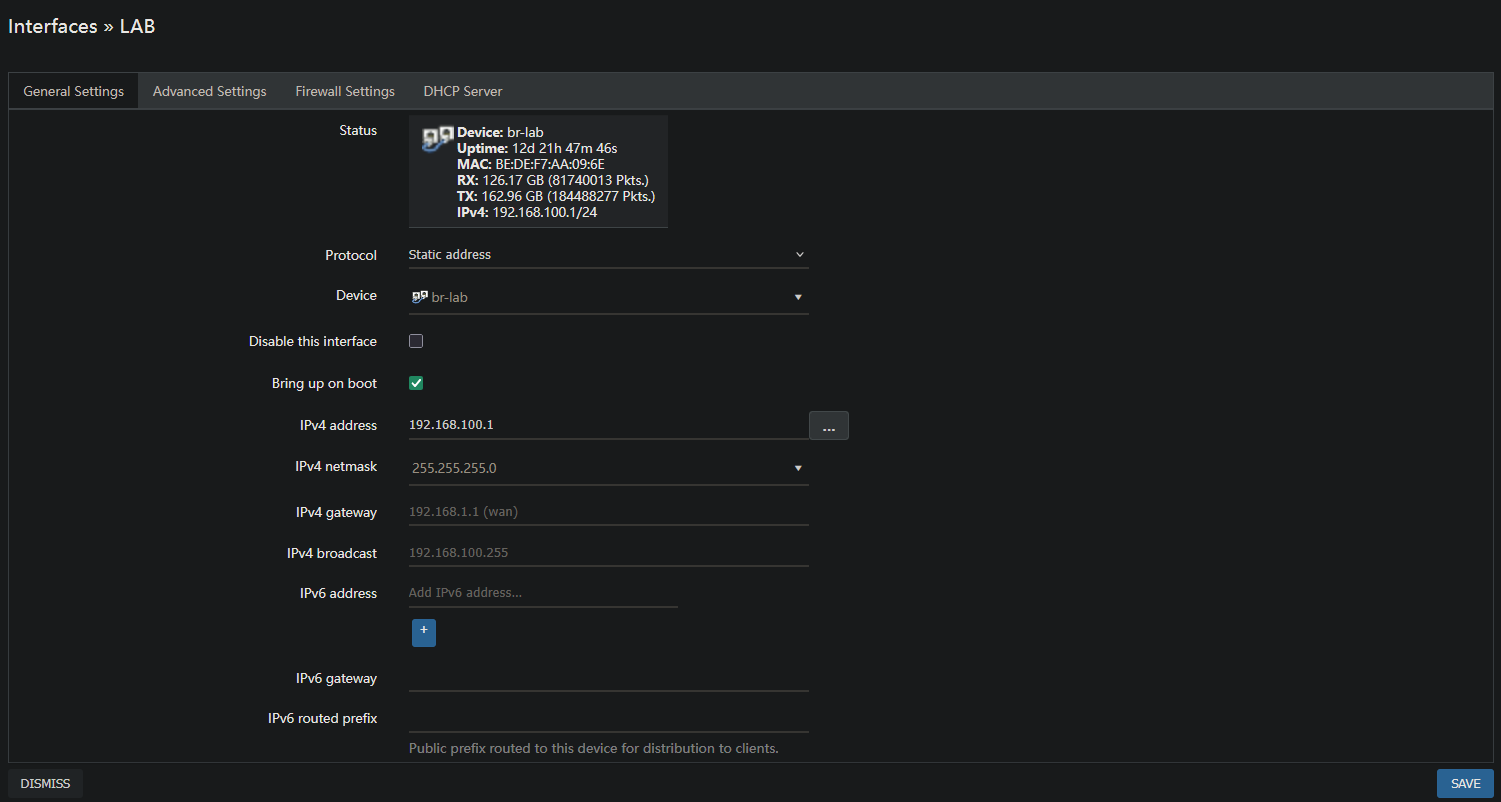VLAN interface with bridge as device