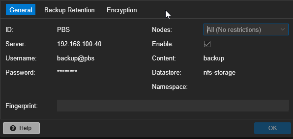 Configuration stockage PVE - Général