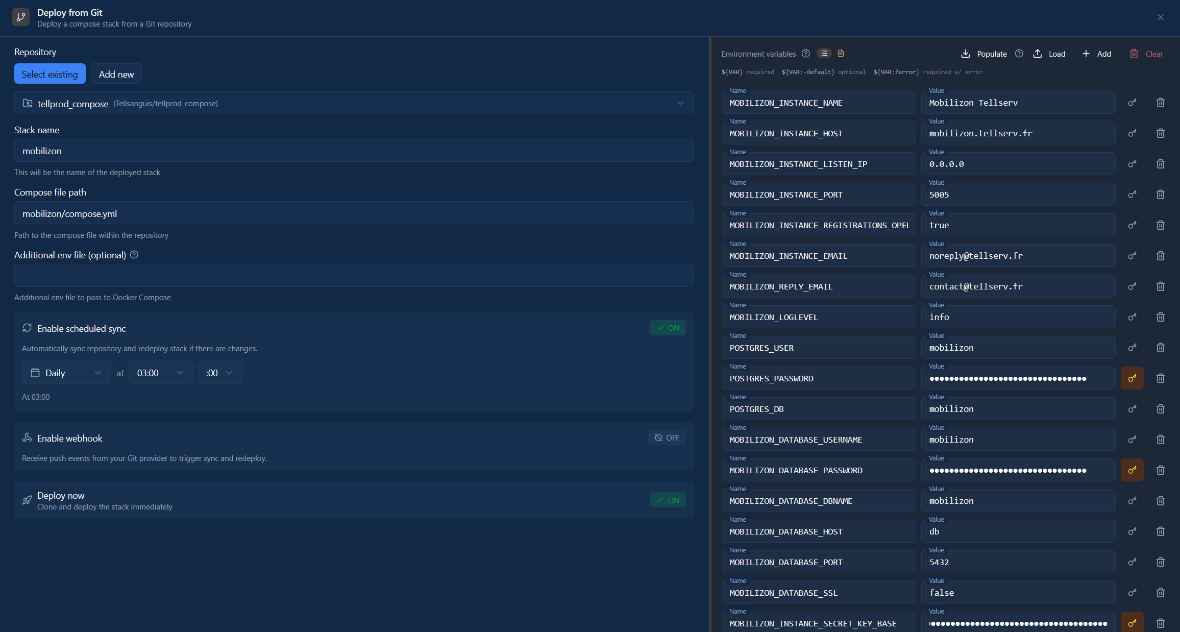 Deploying the Mobilizon stack from Git