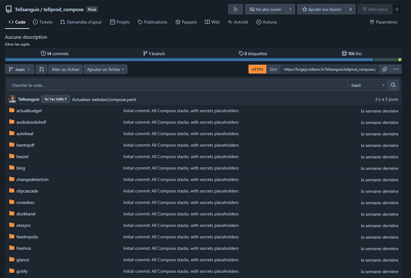 Git repository with all Compose stacks