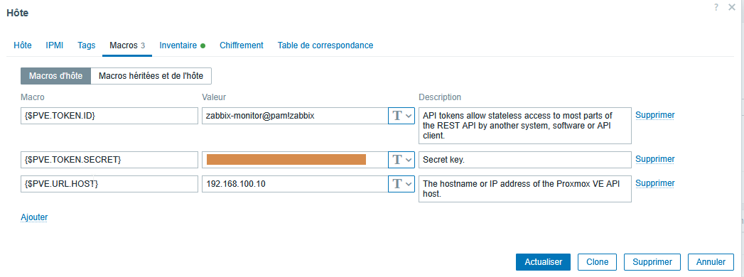 Configuring macros for Proxmox authentication